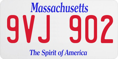 MA license plate 9VJ902