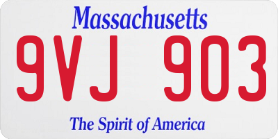 MA license plate 9VJ903