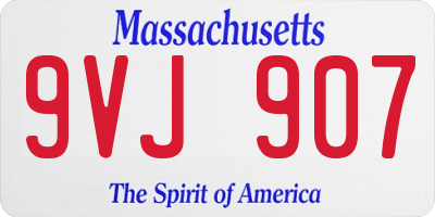 MA license plate 9VJ907
