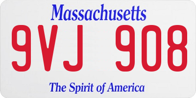 MA license plate 9VJ908
