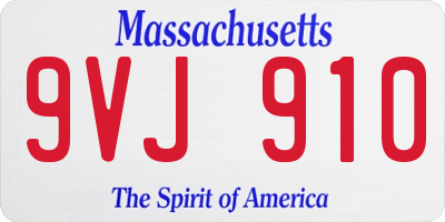 MA license plate 9VJ910