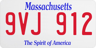MA license plate 9VJ912