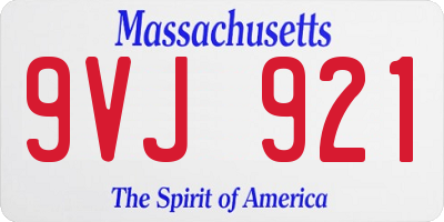 MA license plate 9VJ921