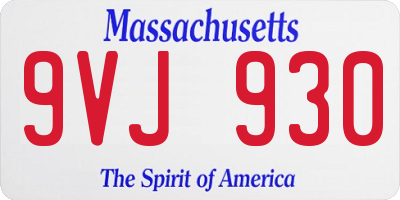 MA license plate 9VJ930