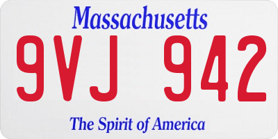 MA license plate 9VJ942