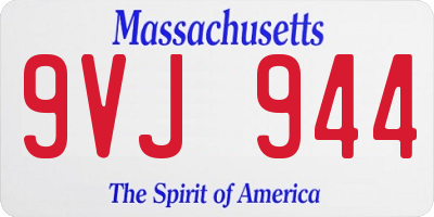 MA license plate 9VJ944