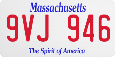 MA license plate 9VJ946