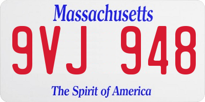 MA license plate 9VJ948