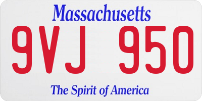 MA license plate 9VJ950