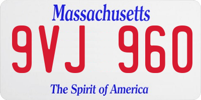 MA license plate 9VJ960