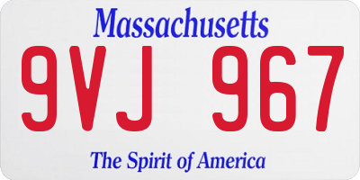 MA license plate 9VJ967
