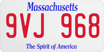 MA license plate 9VJ968