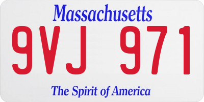 MA license plate 9VJ971
