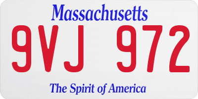 MA license plate 9VJ972