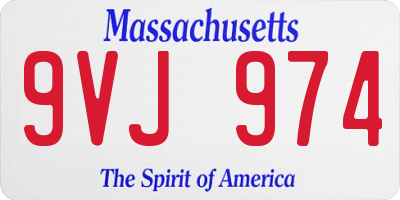 MA license plate 9VJ974