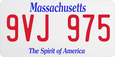 MA license plate 9VJ975