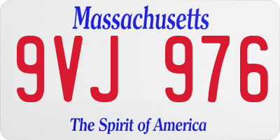 MA license plate 9VJ976