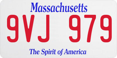 MA license plate 9VJ979