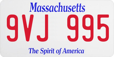 MA license plate 9VJ995