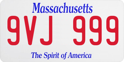 MA license plate 9VJ999