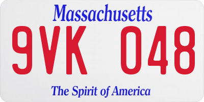 MA license plate 9VK048