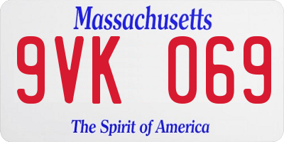 MA license plate 9VK069