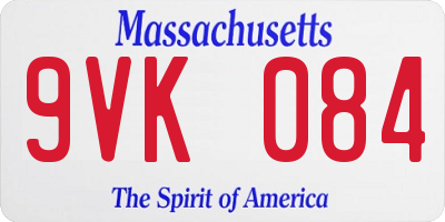 MA license plate 9VK084