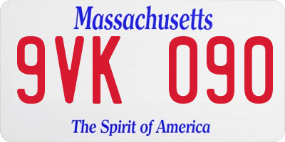 MA license plate 9VK090