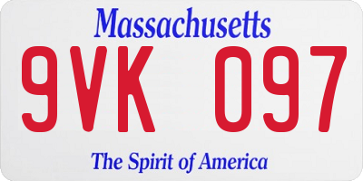 MA license plate 9VK097