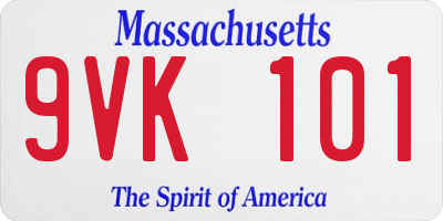 MA license plate 9VK101