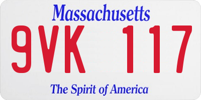 MA license plate 9VK117