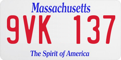 MA license plate 9VK137
