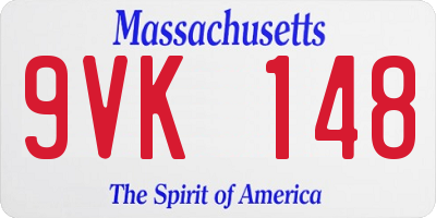 MA license plate 9VK148