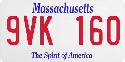 MA license plate 9VK160