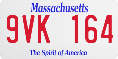 MA license plate 9VK164