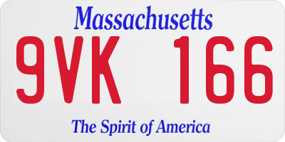 MA license plate 9VK166
