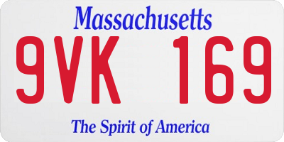 MA license plate 9VK169
