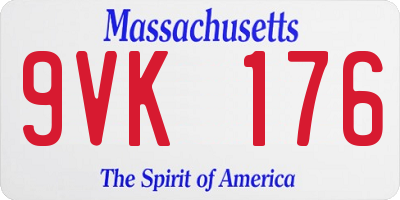 MA license plate 9VK176