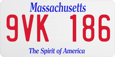 MA license plate 9VK186