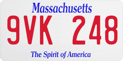 MA license plate 9VK248