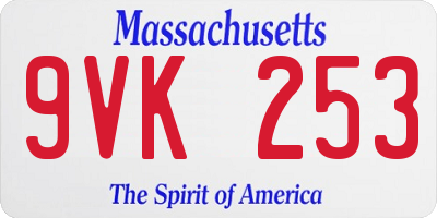MA license plate 9VK253