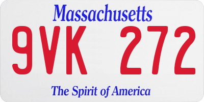 MA license plate 9VK272