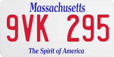 MA license plate 9VK295