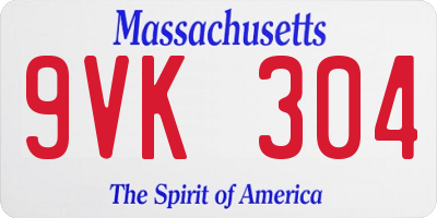 MA license plate 9VK304