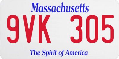 MA license plate 9VK305