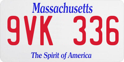 MA license plate 9VK336