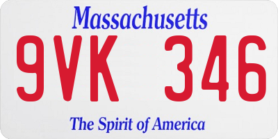 MA license plate 9VK346