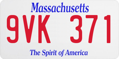 MA license plate 9VK371