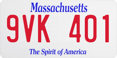 MA license plate 9VK401
