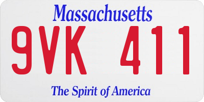 MA license plate 9VK411